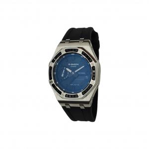 Часы Casio G-Shock Analog-Digital 2100 Series, арт. GA-2100SKE-7A, черный/серебро/синий