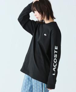 Футболка с длинными ребристыми рукавами и принтом из плотной ткани.