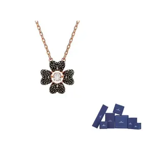 Swarovski Ожерелье с розовым золотым покрытием для женщин, черное