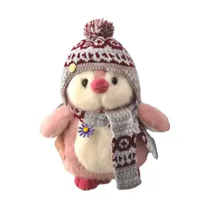 Плюшевая игрушка пингвин милый шарф 20см высота 10см длина Beerus, розовый