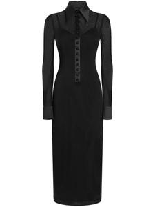 Платье Dolce & Gabbana из тюля с атласными деталями, черный