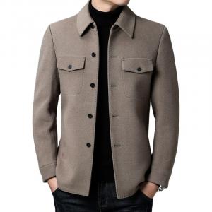 Пальто Unisex Lapel Moderate Straight Fit VanCamel, хаки