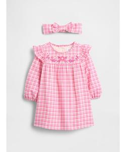 (K) Комплект из платья и платья в клетку (для малышей)