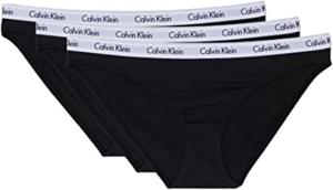 Женские трусики-бикини Calvin Klein Carousel Logo из хлопка и эластичного хлопка, 3 пары, Black/Black/Black