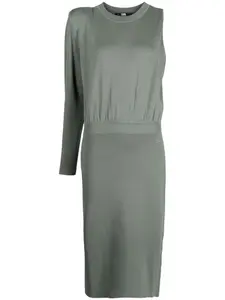 Трикотажное платье асимметричного кроя KARL LAGERFELD, зеленый