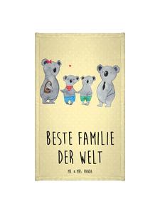 Mr. & Mrs. Panda Набор из двух полотенец с изображением семейства коал и надписью, пастельно-желтого цвета