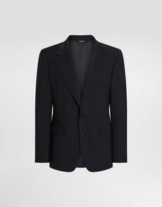 Однобортный пиджак из шерстяного канваса Taormina DOLCE & GABBANA, синий