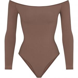 Хлопковый джемпер боди без бретелей Bodysuits Women's TRUFFLE/Truffle Color Skims, Truffle/Truffle
