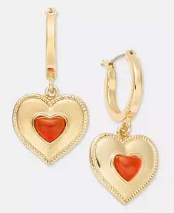 Серьги-Кольца с подвесками в виде каменных сердец, эксклюзив от Macy's On 34Th, red