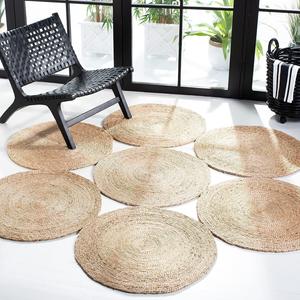 SAFAVIEH Natural Fiber Round Collection круглый ковер 153 x 153 см Natural NF164A ручной работы в стиле бохо-шарм фермерский джут