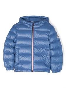 Moncler Enfant пуховик с нашивкой-логотипом, синий