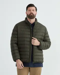 Куртка мужская из переработанного полиэстера и натурального пуха больших размеров Emidio Tucci, хаки