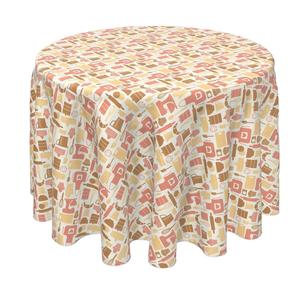 Круглая скатерть, 100% полиэстер, круглая 70 дюймов, значки для выпечки