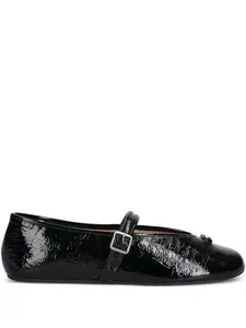 Балетки из лакированной кожи с пряжкой Coach, черный
