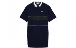 Платье с короткими рукавами женское темно-синее Lacoste