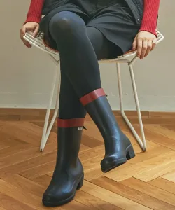 Резиновые сапоги Milica средней высоты / Сапоги на среднем каблуке