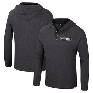 Мужская толстовка-лонгслив henley с капюшоном dujour ralgan цвета charcoal colorado buffaloes Colosseum