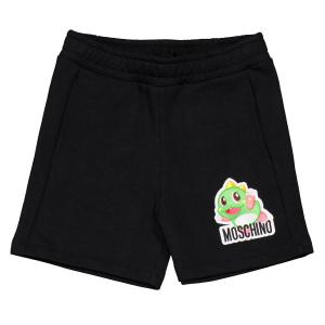 Moschino Мальчики Короткие шорты с вышивкой Puzzle Bobble, черный