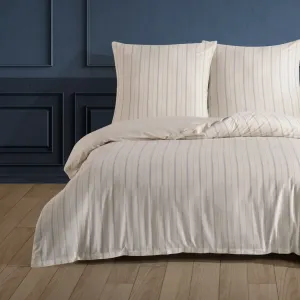 Комплект постельного белья Luxury Natural, 3 предмета, 200 x 200 см, окрашенная пряжа, пододеяльник, застежка-молния, 100% хлопок Buymax