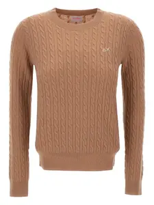 Свитер косой вязки Sun68, нейтральный