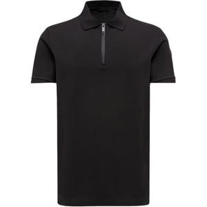 Поло с застежкой-молнией спереди Moncler, черный