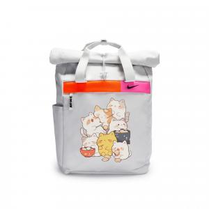 Nike Полиэстеровый граффити рюкзак повседневный унисекс светло-серебристый серый, Cat Cat Layered