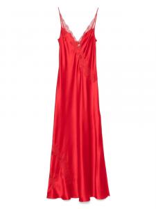Ночная рубашка из шелкового кружева Calais Caudry Carine Gilson, красный