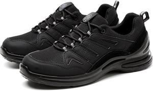 Унисекс кроссовки с металлическим носком для мужчин, модные дышащие ботинки с металлическим носком для мужчин, противоскользящая неразрушимая защитная обувь для женщин, средняя подошва Kairav (Цвет: черный высокий верх, размер: 8.5) Wcxty