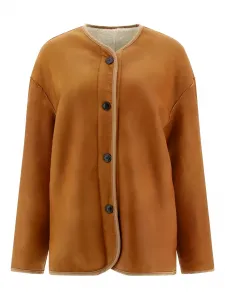 Двусторонняя куртка из овчины GIOVI, нейтральный