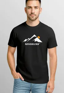 Футболка с принтом fjellmotiv grafikk natur fjell utendørsmote gatestil Neverless, Schwarz