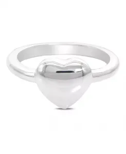 Кольцо-Сердце в форме пухлого сердца из стерлингового серебра, размер 7 Devata, silver