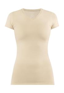 Футболка с V-образным вырезом облегающая фигуру Сиена Normani, бежевый