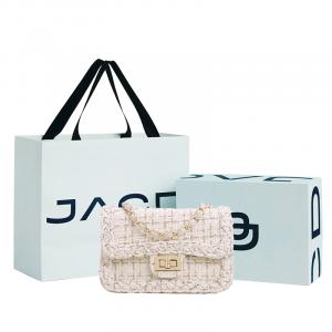 JACD Твидовая сумка через плечо малая женская бело-черная, White