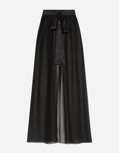 Длинная юбка из шелкового шифона с поясом Dolce & Gabbana