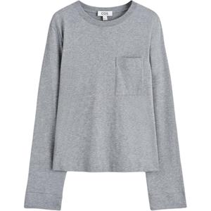 COS Футболка женская серая с круглым вырезом Moderate