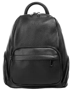 Городской рюкзак Cluty, натуральная кожа, производство Италия, черный