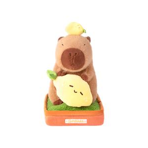 Плюшевая кукла капибара в горшке с растением, высота 30см Velvet Mill