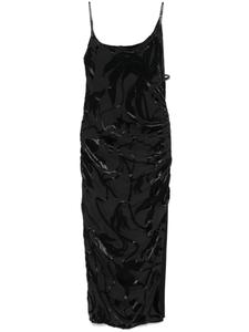 Платье миди с флоком Mugler, черный