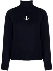 Jil Sander джемпер с высоким воротником и нашивкой-логотипом, синий