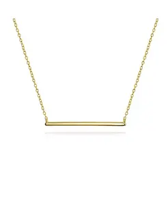 Минималистичное ожерелье с подвеской в виде горизонтальной планки — стерлинговое серебро Bling Jewelry, yellow