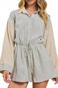 Комбинезон In The Clouds в полоску, кремово-синий Sadie & Sage