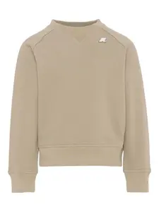Свитшот с нашивкой-логотипом и круглым вырезом K Way Kids, бежевый