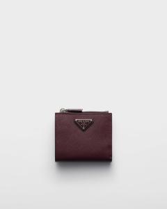 Маленький кошелек из сафьяновой кожи Prada, бордовые