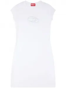 Платье мини с нашивкой-логотипом DIESEL, белый