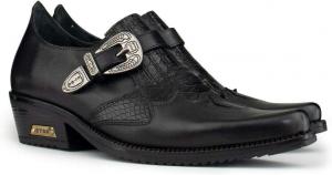 Мужские настоящие кожаные туфли Wincklepickers с узором под змею, ковбойские, для верховой езды, вестерн с кубинским каблуком и застежкой-пряжкой Infinity Leather, черный