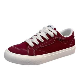 JimiXiong Дышащие женские скейтерские кеды лоу-топ бордовые, цвет Burgundy