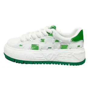 ZUOSAISI Абразивостойкие дышащие низкие повседневные туфли для мужчин с эффектом увеличения роста бело-зеленые, цвет White Green