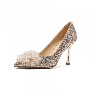 Bamiti Золотые женские туфли на высоком каблуке, цвет Gold