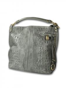 Кожаная сумка-ведро, сумка-шоппер Toscanto серого цвета, примерно 41 см