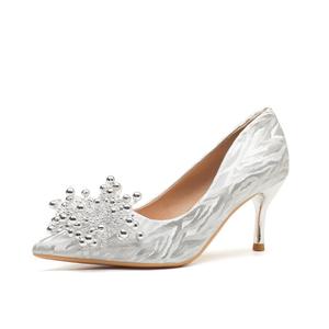 Туфли женские на высоком каблуке Hkcp, цвет Silver【7cm】